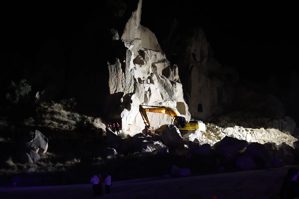 Göreme’de peribacası çöktü: Arama kurtarma tamamlandı