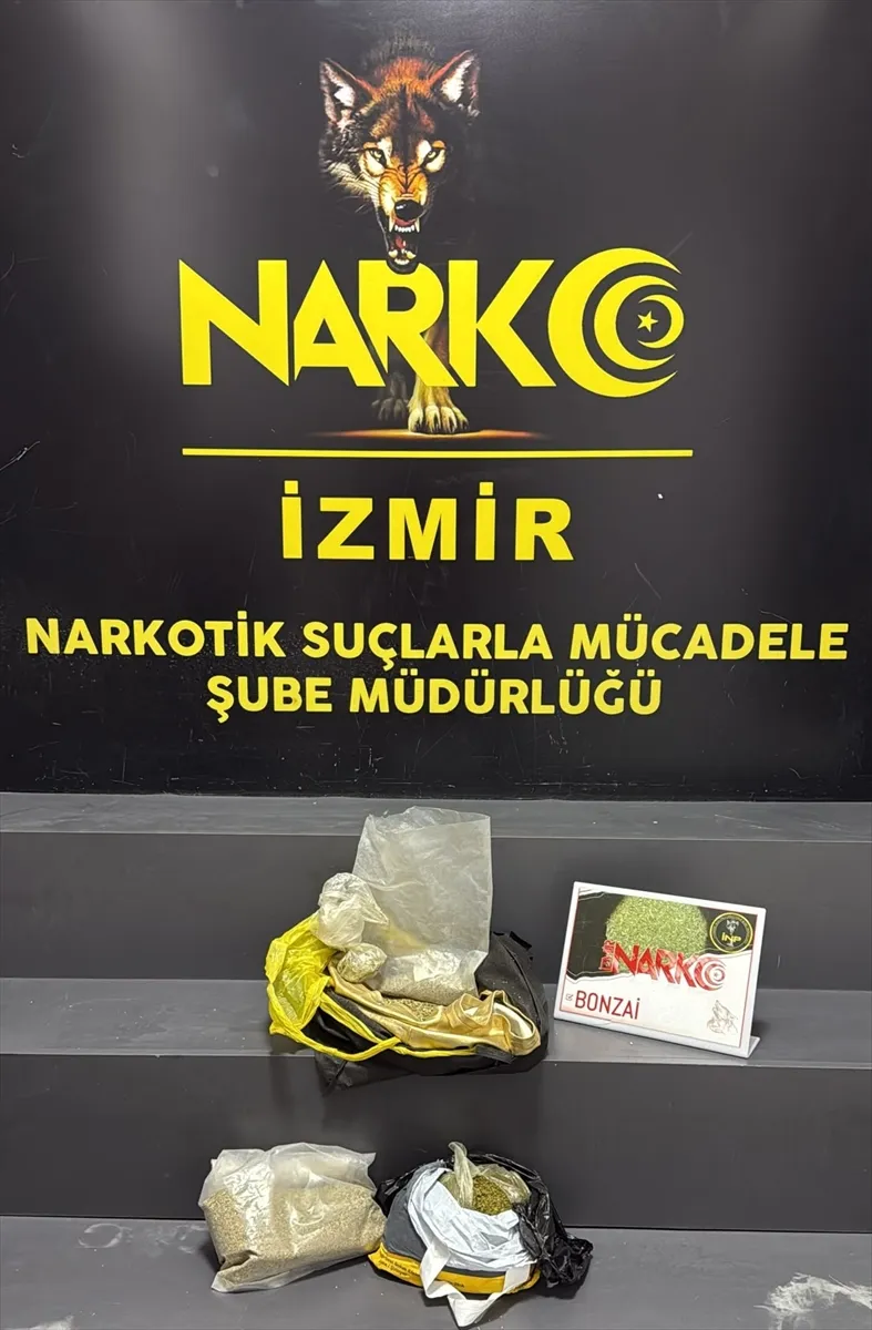 İzmir’de 1 kilo 950 gram bonzai ele geçirildi