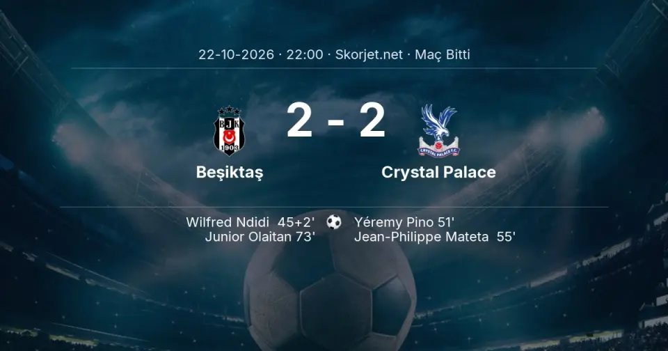 Beşiktaş - Crystal Palace Maçında Kazanan Belli Oldu! İşte Sonuç (2-2) Beşiktaş - Crystal Palace Maçında Kazanan Belli Oldu! İşte Sonuç (2-2)