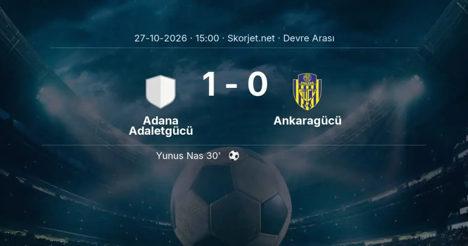 CANLI | Adana Adaletgücü 1-0 Ankaragücü - Devre Arası