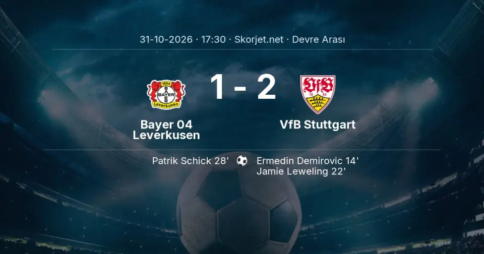 CANLI | Bayer 04 Leverkusen 1-2 VfB Stuttgart - Devre Arası