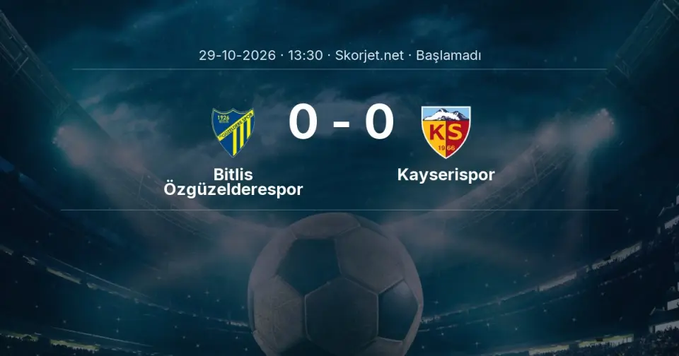 CANLI | Bitlis Özgüzelderespor - Kayserispor maçı başladı CANLI | Bitlis Özgüzelderespor - Kayserispor maçı başladı