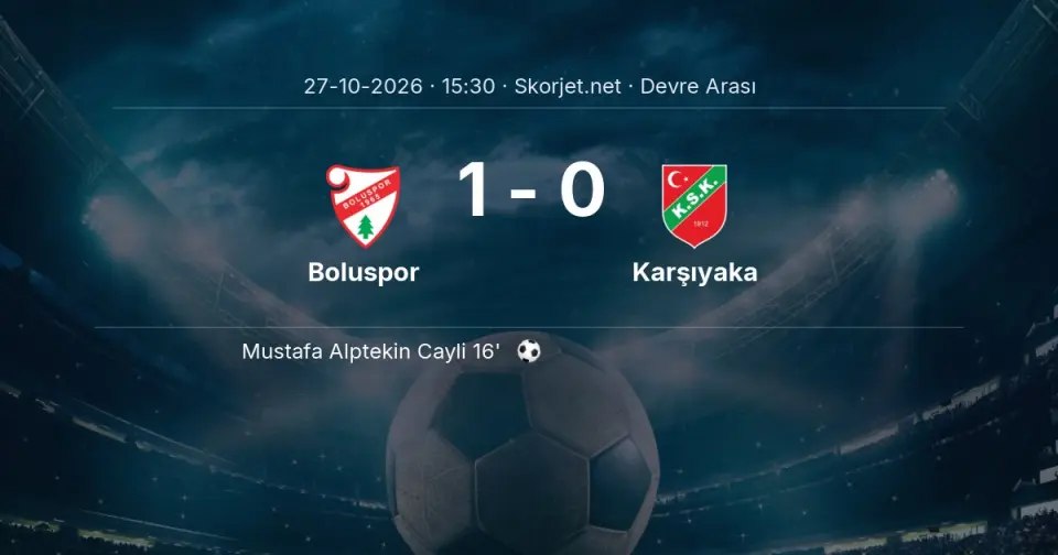 CANLI | Boluspor 1-0 Karşıyaka - Devre Arası