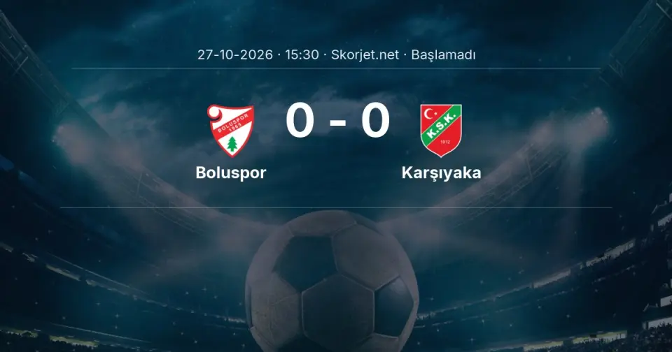 CANLI | Boluspor - Karşıyaka maçı başladı CANLI | Boluspor - Karşıyaka maçı başladı