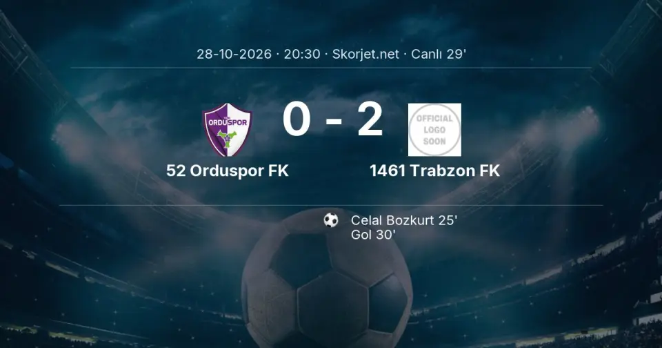 CANLI GOL | 52 Orduspor FK 0-1 1461 Trabzon FK - Celal Bozkurt (25. dakika)