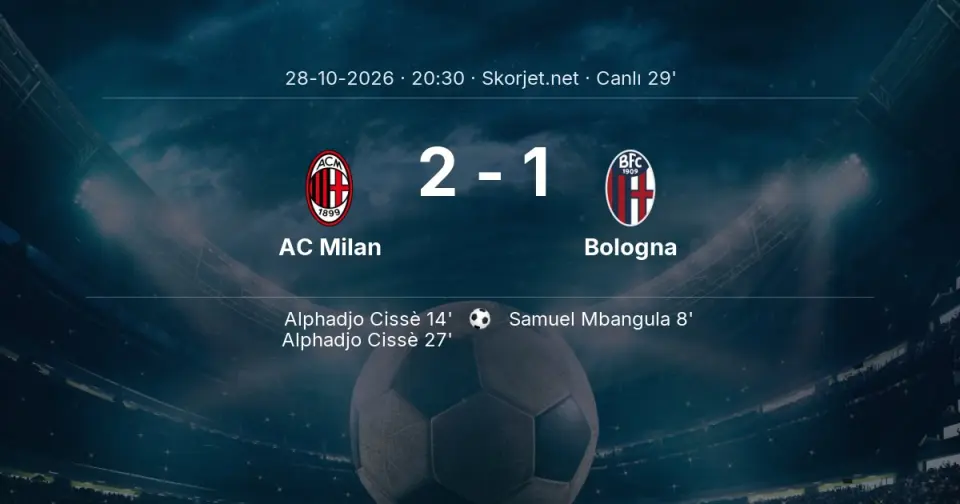 CANLI GOL | AC Milan 2-1 Bologna - Alphadjo Cissè (27. dakika)