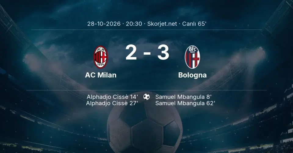CANLI GOL | AC Milan 2-3 Bologna - Samuel Mbangula (62. dakika)