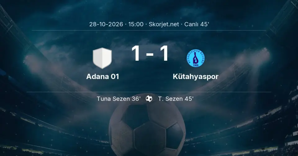 CANLI GOL | Adana 01 1-0 Kütahyaspor - Tuna Sezen (36. dakika) CANLI GOL | Adana 01 1-0 Kütahyaspor - Tuna Sezen (36. dakika)
