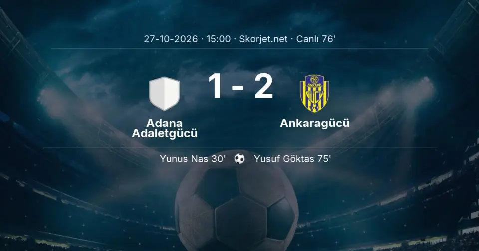 CANLI GOL | Adana Adaletgücü 1-2 Ankaragücü - Yusuf Göktas (75. dakika) CANLI GOL | Adana Adaletgücü 1-2 Ankaragücü - Yusuf Göktas (75. dakika)