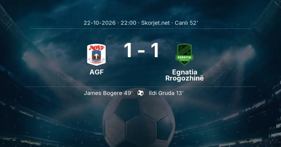 CANLI GOL | AGF 1-1 Egnatia Rrogozhinë - James Bogere (49. dakika) CANLI GOL | AGF 1-1 Egnatia Rrogozhinë - James Bogere (49. dakika)
