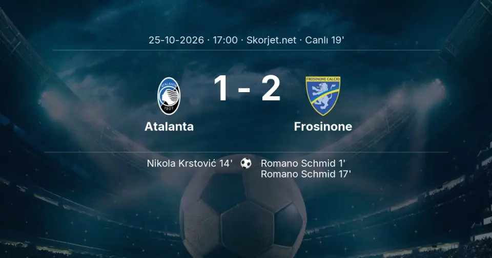 CANLI GOL | Atalanta 1-2 Frosinone - Romano Schmid (17. dakika)
