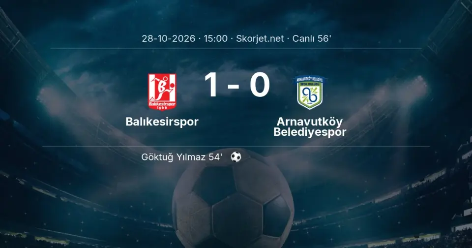CANLI GOL | Balıkesirspor 1-0 Arnavutköy Belediyespor - Göktuğ Yılmaz (54. dakika) CANLI GOL | Balıkesirspor 1-0 Arnavutköy Belediyespor - Göktuğ Yılmaz (54. dakika)