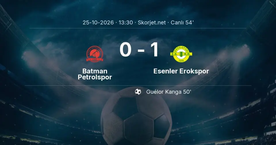 CANLI GOL | Batman Petrolspor 0-1 Esenler Erokspor - Guélor Kanga (50. dakika)