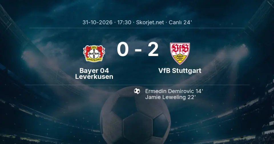 CANLI GOL | Bayer 04 Leverkusen 0-2 VfB Stuttgart - Jamie Leweling (22. dakika) CANLI GOL | Bayer 04 Leverkusen 0-2 VfB Stuttgart - Jamie Leweling (22. dakika)