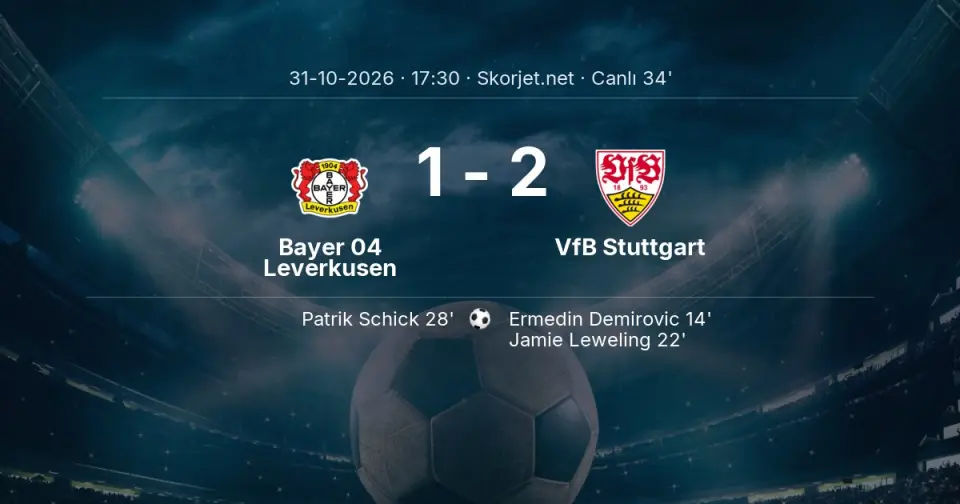 CANLI GOL | Bayer 04 Leverkusen 1-2 VfB Stuttgart - Patrik Schick (28. dakika)