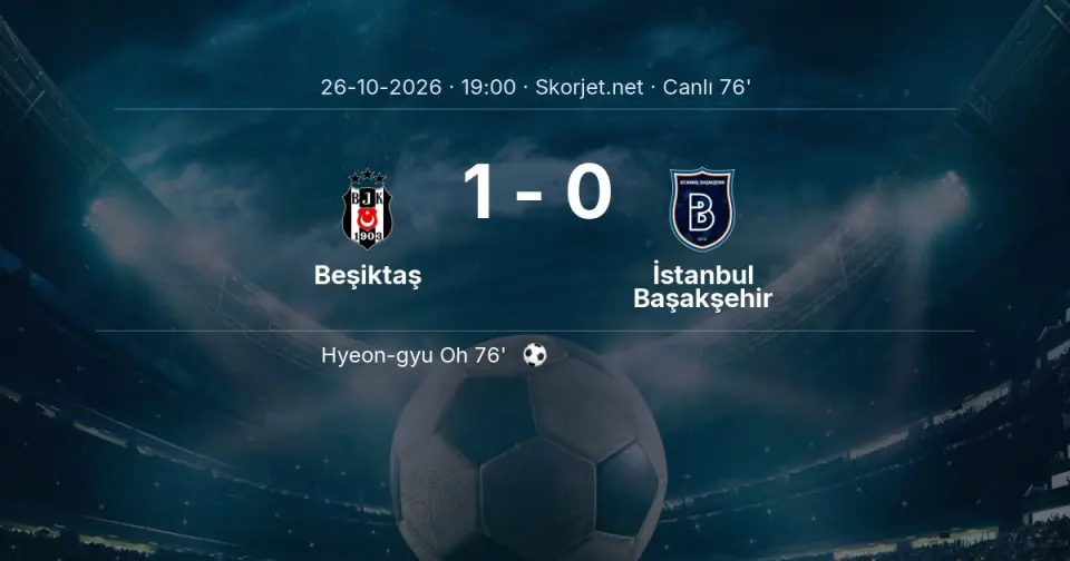 CANLI GOL | Beşiktaş 1-0 İstanbul Başakşehir - Hyeon-gyu Oh (76. dakika)