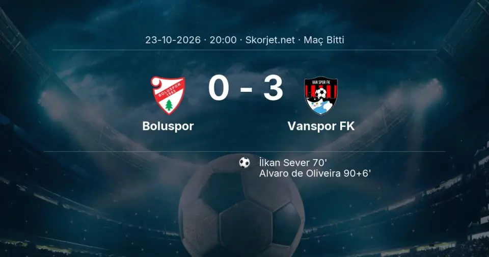 CANLI GOL | Boluspor 0-3 Vanspor FK - Alvaro de Oliveira (90. dakika)