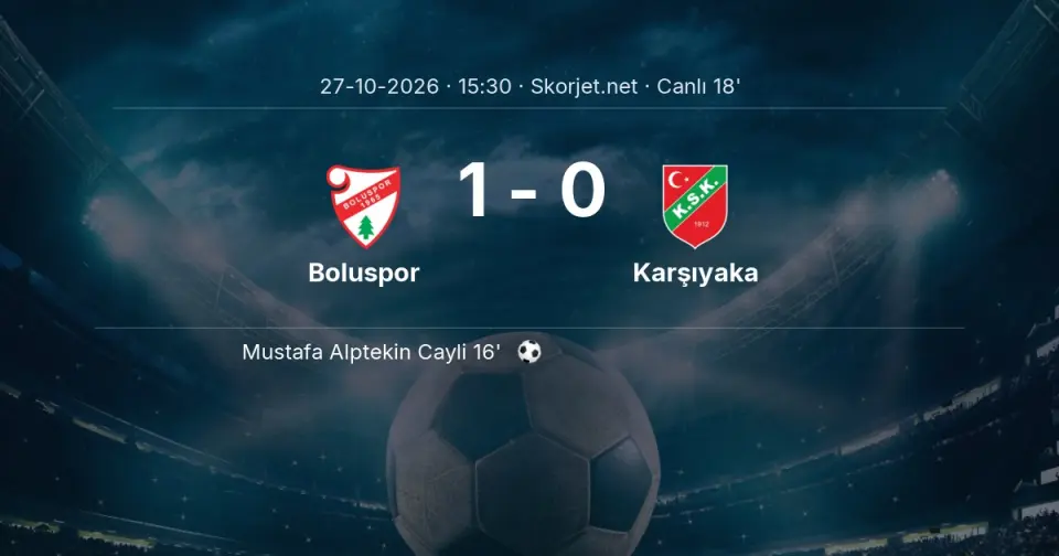 CANLI GOL | Boluspor 1-0 Karşıyaka - Mustafa Alptekin Cayli (16. dakika)
