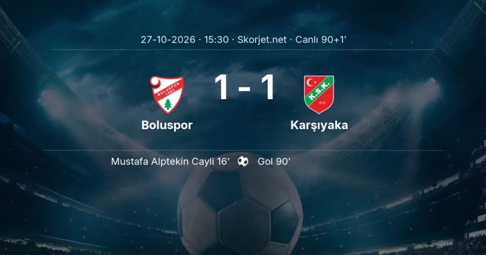 CANLI GOL | Boluspor 1-1 Karşıyaka (90. dakika) CANLI GOL | Boluspor 1-1 Karşıyaka (90. dakika)