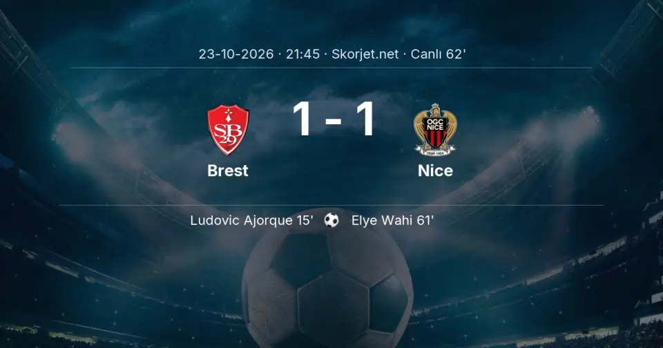 CANLI GOL | Brest 1-1 Nice - Elye Wahi (61. dakika)