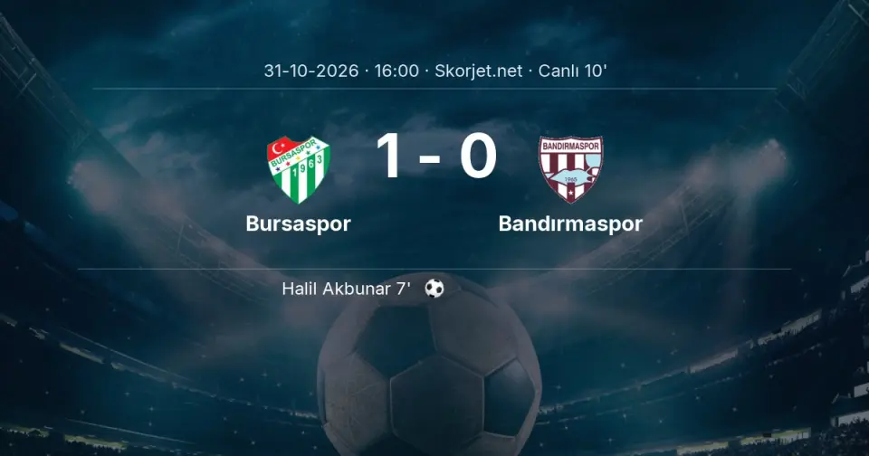 CANLI GOL | Bursaspor 1-0 Bandırmaspor - Halil Akbunar (7. dakika)