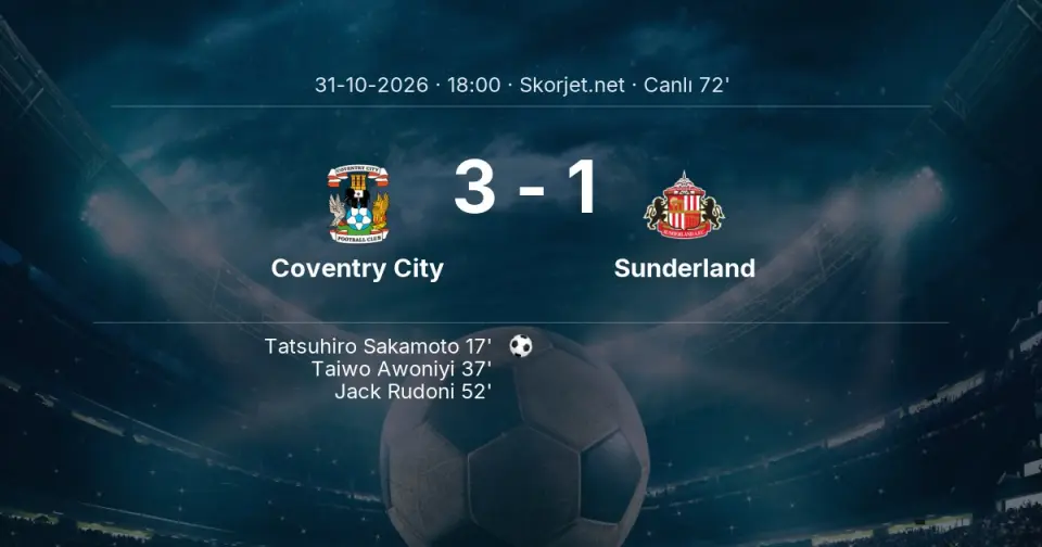 CANLI GOL | Coventry City 3-1 Sunderland - Enzo Le Fée (67. dakika)