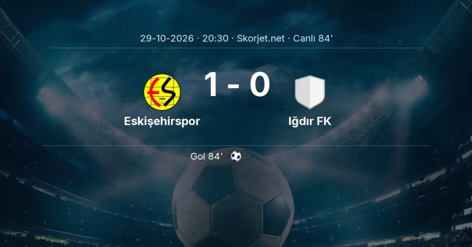 CANLI GOL | Eskişehirspor 1-0 Iğdır FK (84. dakika)