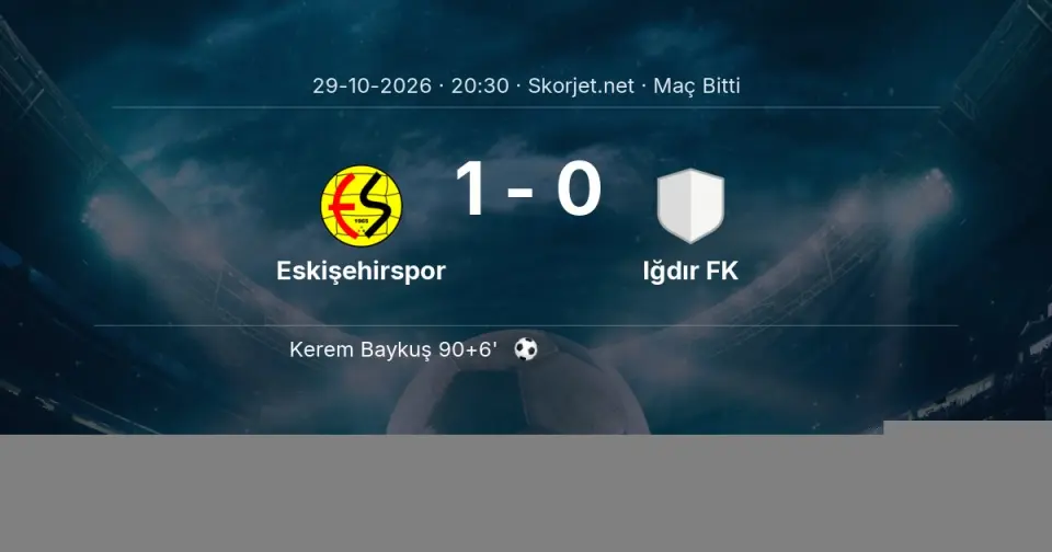 CANLI GOL | Eskişehirspor 1-0 Iğdır FK - Kerem Baykuş (90. dakika)