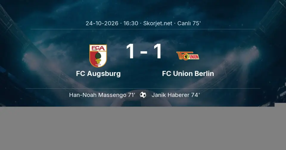 CANLI GOL | FC Augsburg 1-1 FC Union Berlin - Janik Haberer (74. dakika)
