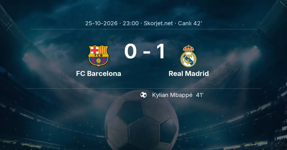 CANLI GOL | FC Barcelona 0-1 Real Madrid - Kylian Mbappé (41. dakika)