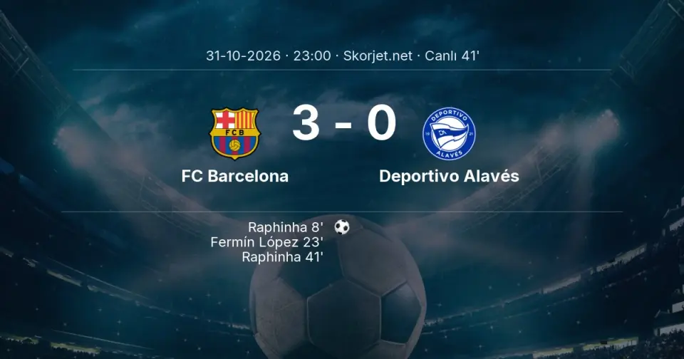 CANLI GOL | FC Barcelona 3-0 Deportivo Alavés - Raphinha (41. dakika)