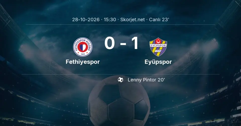 CANLI GOL | Fethiyespor 0-1 Eyüpspor - Lenny Pintor (20. dakika) CANLI GOL | Fethiyespor 0-1 Eyüpspor - Lenny Pintor (20. dakika)
