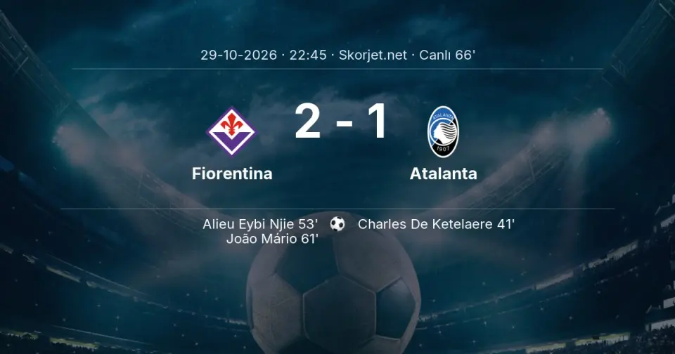 CANLI GOL | Fiorentina 2-1 Atalanta - João Mário (61. dakika)