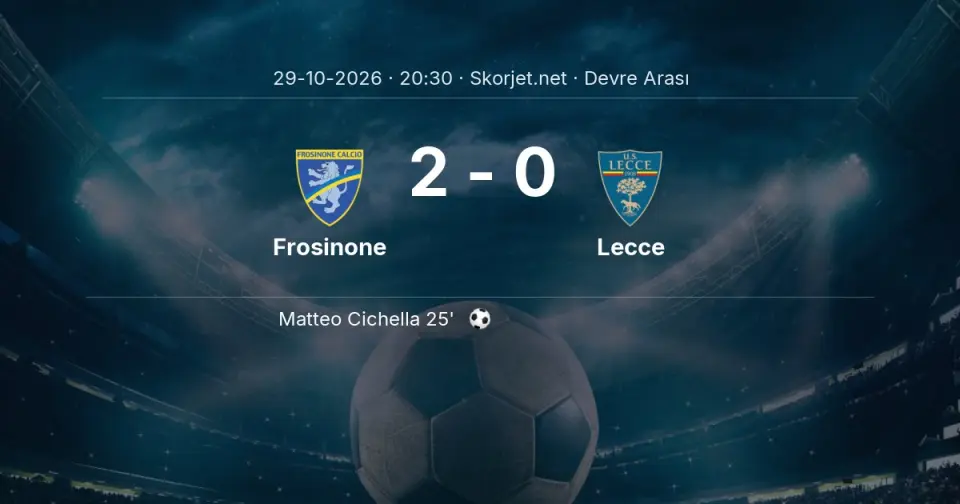CANLI GOL | Frosinone 2-0 Lecce - Giacomo Calò (45. dakika)