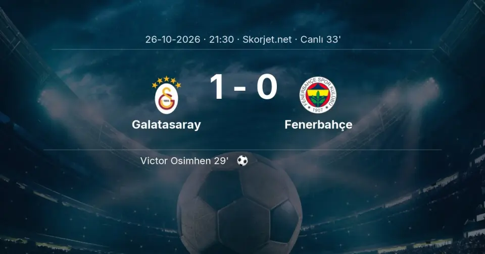 CANLI GOL | Galatasaray 1-0 Fenerbahçe - Victor Osimhen (29. dakika)