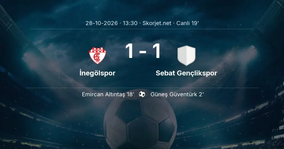 CANLI GOL | İnegölspor 1-1 Sebat Gençlikspor - Emircan Altıntaş (18. dakika)