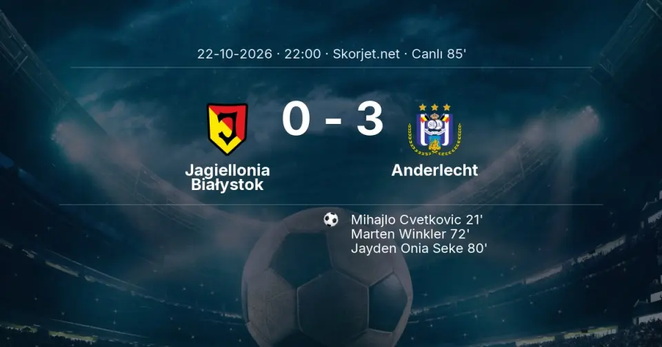 CANLI GOL | Jagiellonia Białystok 0-3 Anderlecht - Jayden Onia Seke (80. dakika)