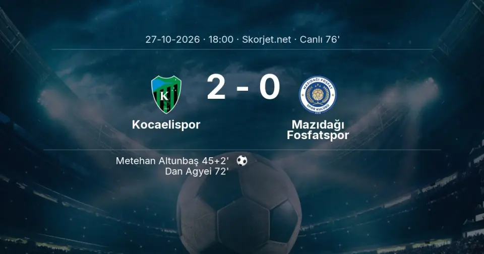 CANLI GOL | Kocaelispor 2-0 Mazıdağı Fosfatspor - Dan Agyei (72. dakika) CANLI GOL | Kocaelispor 2-0 Mazıdağı Fosfatspor - Dan Agyei (72. dakika)