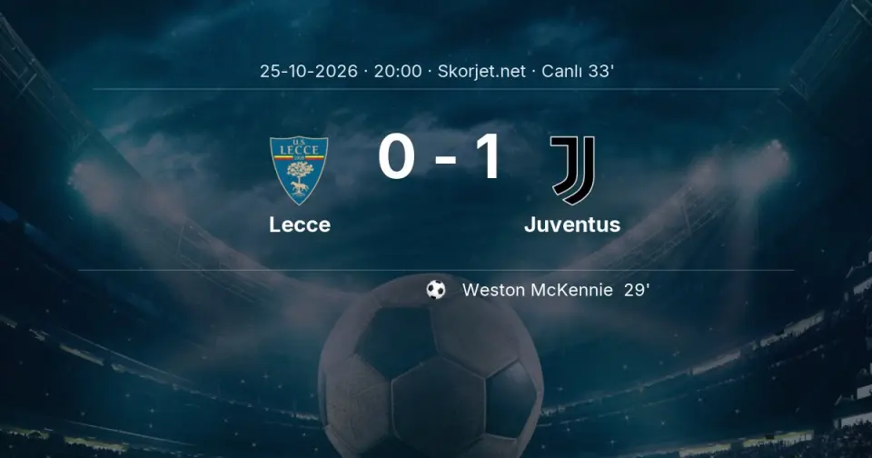 CANLI GOL | Lecce 0-1 Juventus - Weston McKennie (29. dakika)