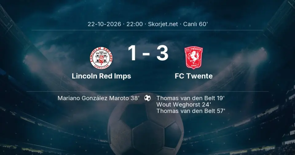 CANLI GOL | Lincoln Red Imps 1-3 FC Twente - Thomas van den Belt (57. dakika)