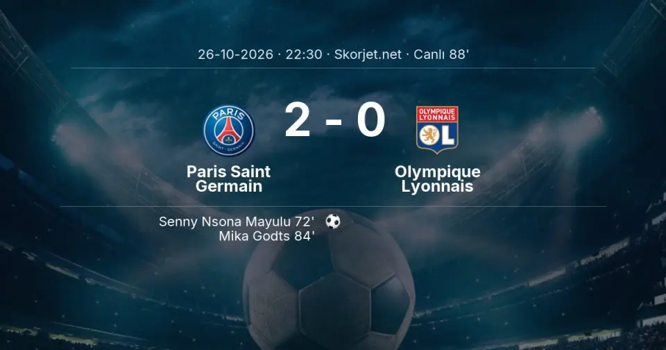 CANLI GOL | Paris Saint Germain 2-0 Olympique Lyonnais - Mika Godts (84. dakika)