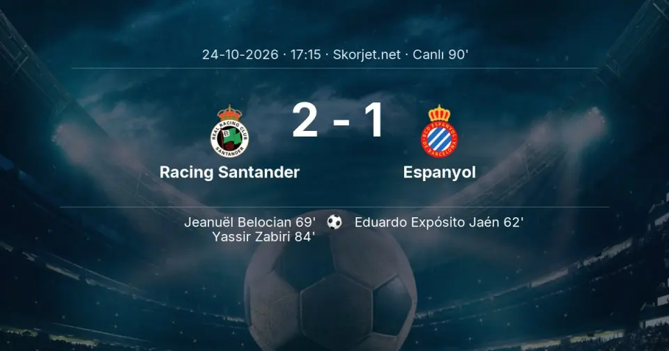 CANLI GOL | Racing Santander 2-1 Espanyol - Yassir Zabiri (84. dakika)