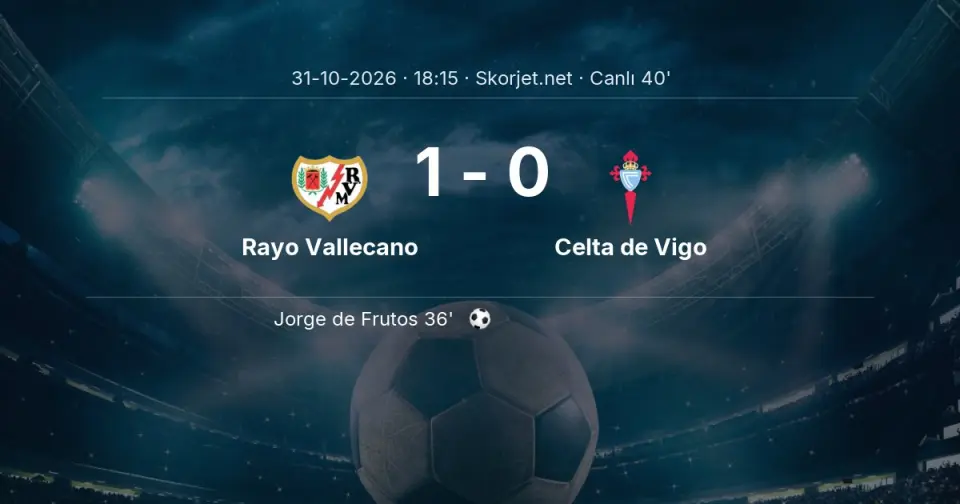 CANLI GOL | Rayo Vallecano 1-0 Celta de Vigo - Jorge de Frutos (36. dakika)