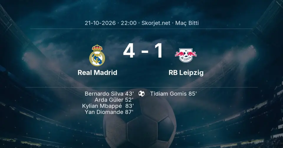 CANLI GOL | Real Madrid 2-0 RB Leipzig - Arda Güler (52. dakika)