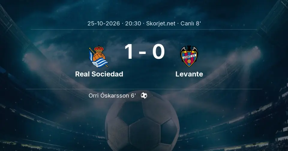 CANLI GOL | Real Sociedad 1-0 Levante - Orri Óskarsson (6. dakika)