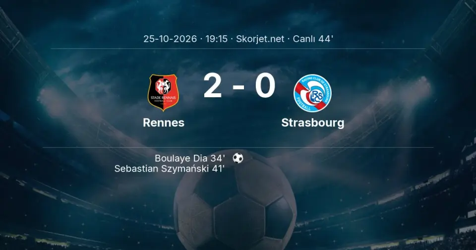 CANLI GOL | Rennes 2-0 Strasbourg - Sebastian Szymański (41. dakika)