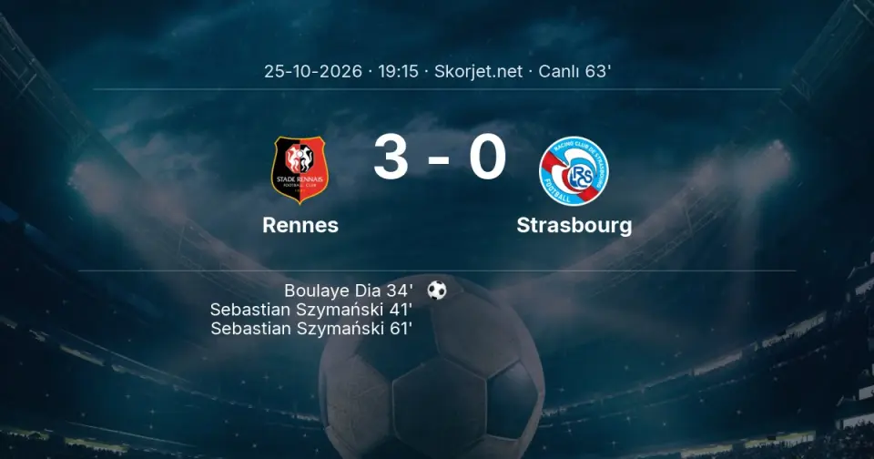 CANLI GOL | Rennes 3-0 Strasbourg - Sebastian Szymański (61. dakika)