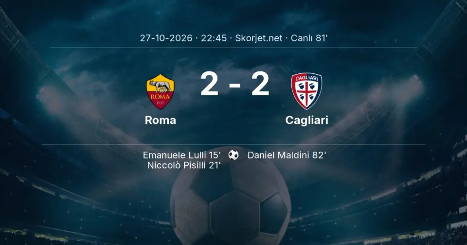 CANLI GOL | Roma 2-1 Cagliari - Niccolò Pisilli (21. dakika)
