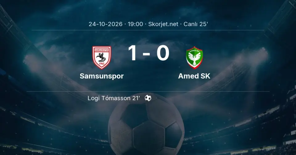 CANLI GOL | Samsunspor 1-0 Amed SK - Logi Tómasson (21. dakika) CANLI GOL | Samsunspor 1-0 Amed SK - Logi Tómasson (21. dakika)