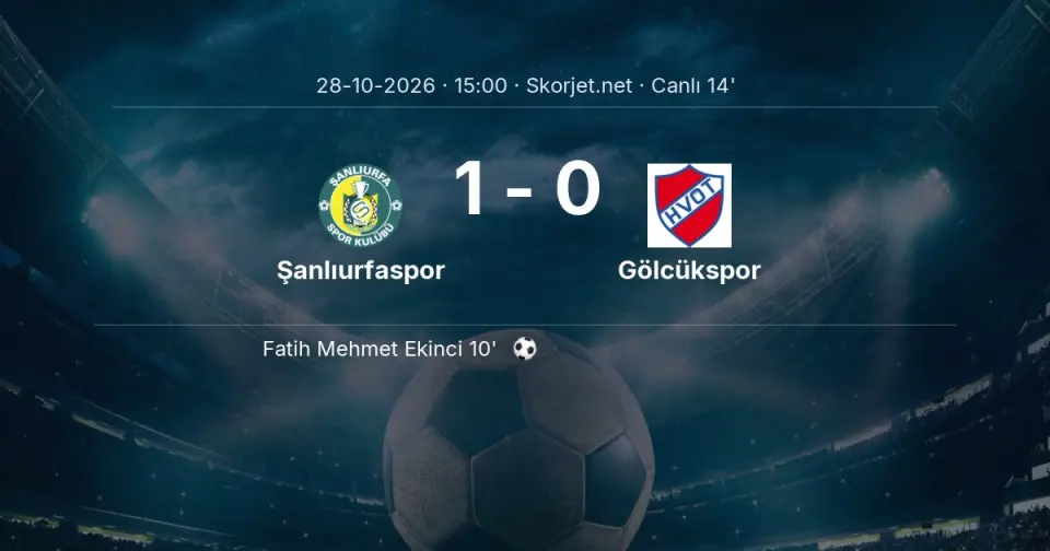 CANLI GOL | Şanlıurfaspor 1-0 Gölcükspor - Fatih Mehmet Ekinci (10. dakika)